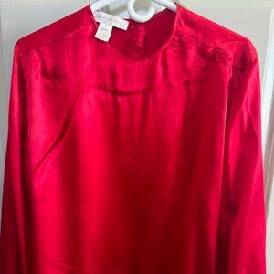 Jones New York Red Silk Blouse